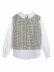 costura blanca falsa dos suéter de punto suelto NSAM29633