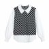 fake two-piece knitted sweater stitching white shirt  NSAM29634