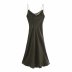 high split solid color sling dress NSAM29639
