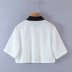 color matching pockets black edge white short shirt  NSAM29640