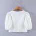 fashion all-match lace square collar puff sleeve shirt  NSAM29659