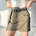 fashion pure color belt irregular short skirt NSHS29695