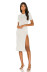 casual high slit short sleeve dress  NSLD29797