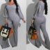 simple round neck long-sleeved jumpsuit NSCZ29821