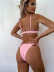 traje de baño dividido para mujer bikini de color sólido NSDA29871