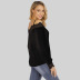 Solid Color Lace One-Line Neck Long Sleeve Sling Top NSJR29882