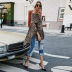 spring and summer new style one-line neck strapless sexy loose top leopard print t-shirt  NSJR29890
