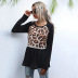 casual leopard print stitching top  NSJR29901