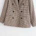 retro plaid breasted small suit jacket  NSAM29918