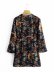 spring and summer new V-neck long-sleeved oriental print short design dress  NSAM29935
