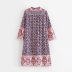 loose color matching printing flared sleeve dress  NSAM29954