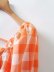 plaid puff sleeve open back carrot dress  NSAM29974