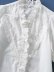 side puff sleeve white loose short sleeve shirt  NSAM29975