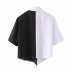 black and white color matching short-sleeved shirt  NSAM29986