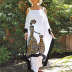 summer loose print large size sling dress  NSKL30067