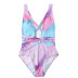 tie-dye collar one-piece swimsuit  NSHL30083
