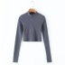 stretch short sweater solid color sweater NSHS30205