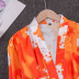 ice silk thin tie-dye flame printing pajamas NSJO30244