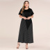 spring and summer new plus size fashion stitching striped loose dress  NSJR30249