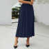 summer new mid-waist solid color pleated all-match skirt NSJR30253