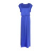 summer new pure color casual waist slim round neck short sleeve dress  NSJR30256