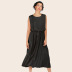 summer new style sleeveless elastic waist bowknot pleated big chiffon dress  NSJR30257