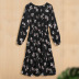 new autumn elastic waist slimming printing large size long sleeve dress  NSJR30261