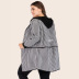checkered hooded stitching casual windbreaker jacket   NSJR30262