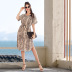summer new V-neck snakeskin pattern casual print mid-length short-sleeved dress NSJR30264