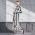 spring and autumn new long striped printed lapel loose long sleeve shirt  NSJR30274