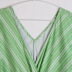 striped waist slimming deep V short-sleeved jumpsuit  NSJR30284