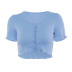 Single-Breasted Solid Color T-Shirt NSMX30350