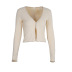 fashion spring and summer solid color cropped long-sleeved ribbed hook short blouse  NSMX30376