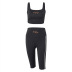 embroidered vest high waist shorts yoga set NSMX30378