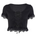  thread lace-up lace side t-shirt  NSMX30380