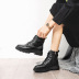 all-match black velvet flat ankle boots NSNL30409