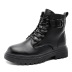 all-match black velvet flat ankle boots NSNL30409
