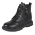 zipper round toe flat plus velvet short boots NSNL30411