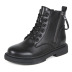 zipper round toe flat bottom velvet short boots NSNL30419