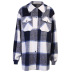 leisure all-match thickened plaid loose shirt NSXE30529