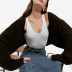 Ultra Short Long Sleeve Knitted Cardigan NSXE30531