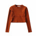 Personality stitching round neck pullover knit sweater top  NSLD30545