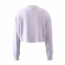 Conjunto de pantalones de lana de cintura alta con suéter de cuello redondo NSLD30580