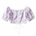plaid daisy embroidery short-sleeved T-shirt NSAC30587