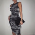 fashion printed sleeveless dress  NSFD30657