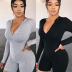 round neck long sleeve sexy jumpsuit  NSFD30686