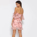 sexy backless one-shoulder printed dress  NSFD30697