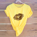 Leopard Print Lip Short Sleeve T-Shirt NSSN30848