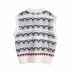 V-neck jacquard loose knitted vest   NSAC30878