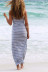 vestido de playa sexy de moda sin mangas a rayas NSOY30914